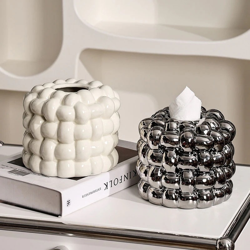 メガ割 北セラミックティッシュボックスリビング用抽出式ペーパーボックス軽贅沢アイデアマシュマロ洗顔タオル収納ボックス福袋