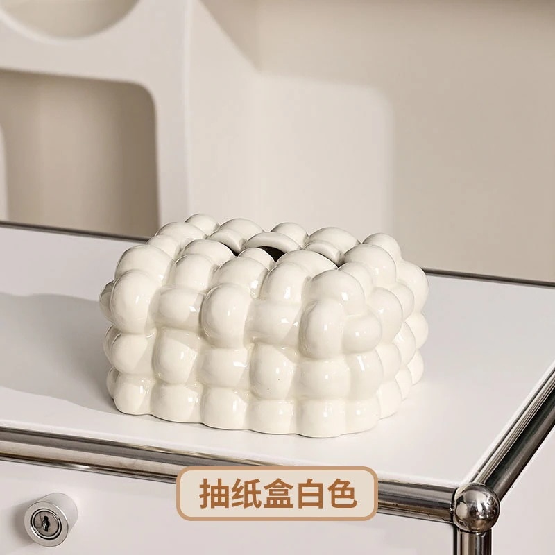 メガ割 北セラミックティッシュボックスリビング用抽出式ペーパーボックス軽贅沢アイデアマシュマロ洗顔タオル収納ボックス福袋