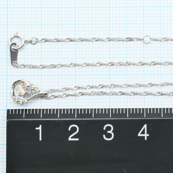 PT900 プラチナ PT850 ネックレス ダイヤ 0.18 約40cm ジュエリー 中古 PT900 プラチナ PT850 ネックレス ダイヤ 0.18 約40cm ジュエリー 中古
