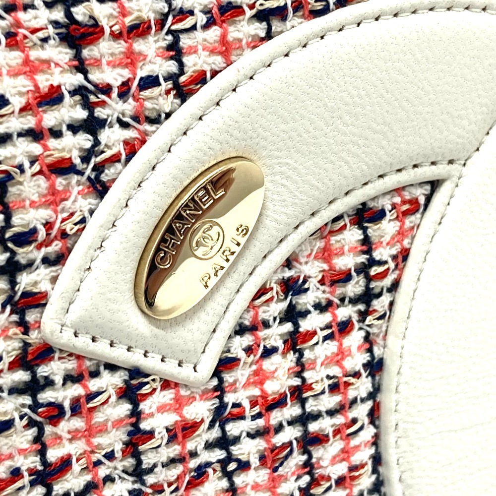 ショルダーバッグ フラップ ポシェット CC ココマーク カバン チェーン レザー ホワイトレッド ショルダーバッグ フラップ ポシェット CC ココマーク カバン チェーン レザー ホワイトレッド