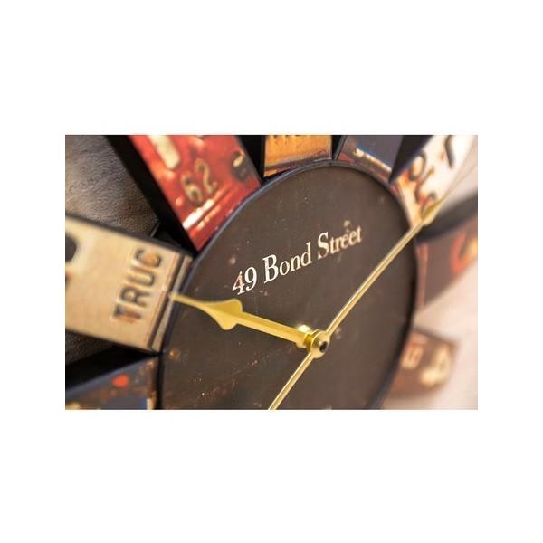 掛け時計 壁掛時計 円形 丸型 おしゃれ インダストリアル レトロ カジュアル アメリカン 西海岸 ナンバープレート デザイン モチーフ