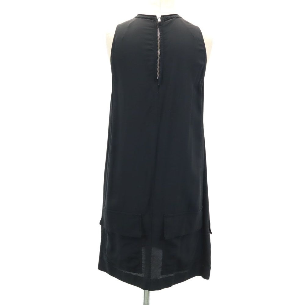 リックオウエンス イタリア製 シルクブレンド ノースリーブ 膝丈ワンピース 6 黒 Rick Owens レディース リックオウエンス イタリア製 シルクブレンド ノースリーブ 膝丈ワンピース 6 黒 Rick Owens レディース