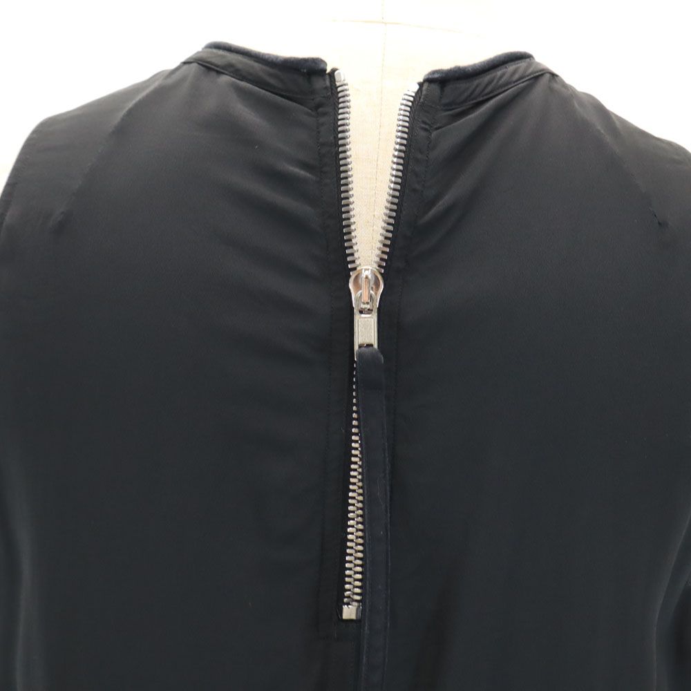 リックオウエンス イタリア製 シルクブレンド ノースリーブ 膝丈ワンピース 6 黒 Rick Owens レディース リックオウエンス イタリア製 シルクブレンド ノースリーブ 膝丈ワンピース 6 黒 Rick Owens レディース