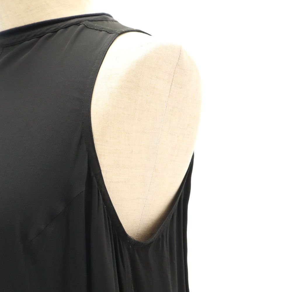 リックオウエンス イタリア製 シルクブレンド ノースリーブ 膝丈ワンピース 6 黒 Rick Owens レディース リックオウエンス イタリア製 シルクブレンド ノースリーブ 膝丈ワンピース 6 黒 Rick Owens レディース