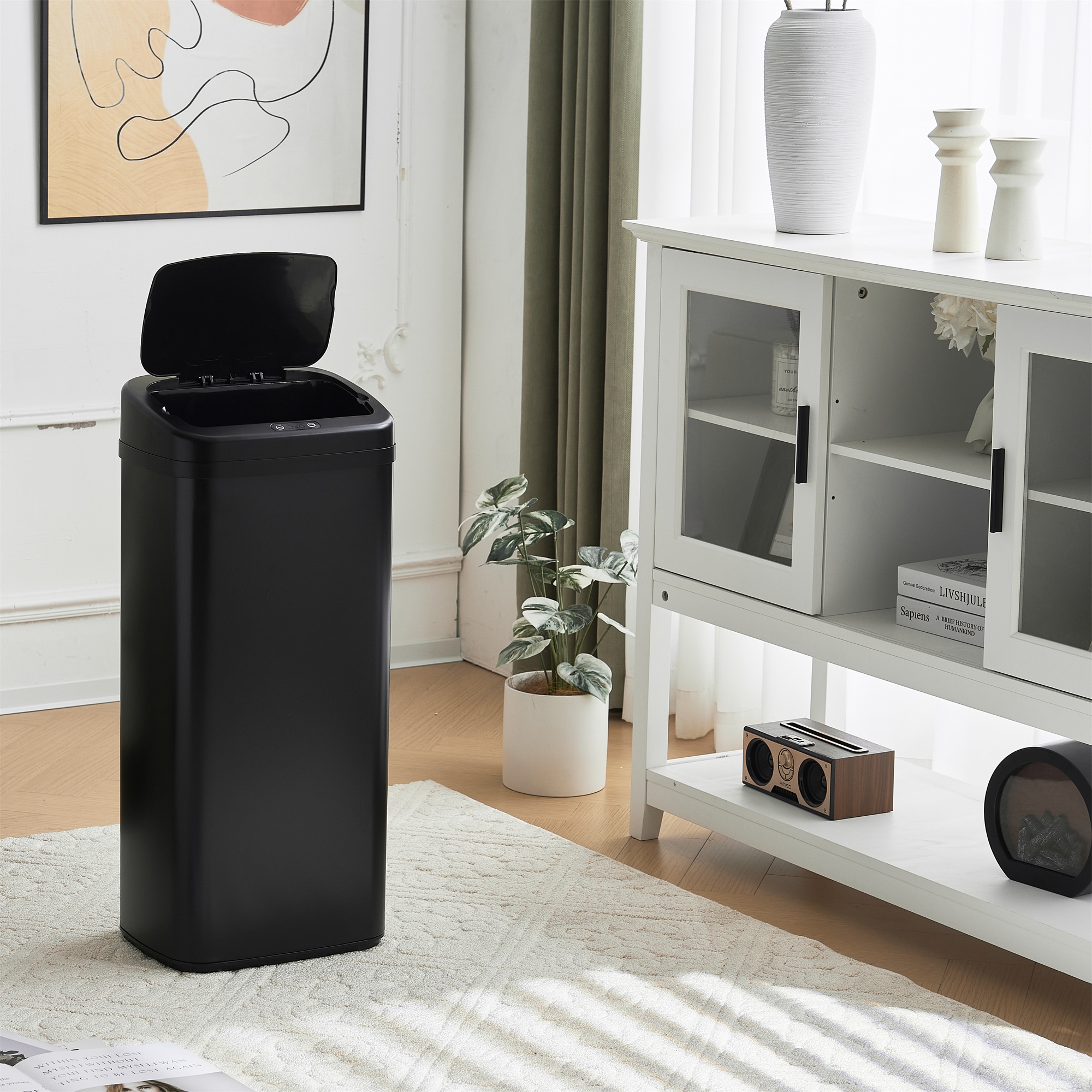 人気商品】センサー全自動開閉式 ゴミ箱 大容量 45L ブラック ゴミ箱