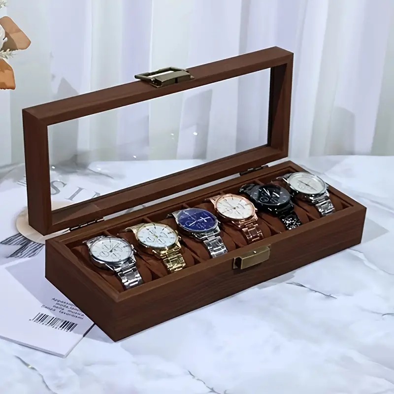 腕時計収納ボックス 腕時計を保管 展示 6スロット 木製 ブラウン 腕時計 ナチュラル お洒落 ウッド 木目 アンティーク調 インテリア 4-7 腕時計収納ボックス 腕時計を保管 展示 6スロット 木製 ブラウン 腕時計 ナチュラル お洒落 ウッド 木目 アンティーク調 インテリア 4-7
