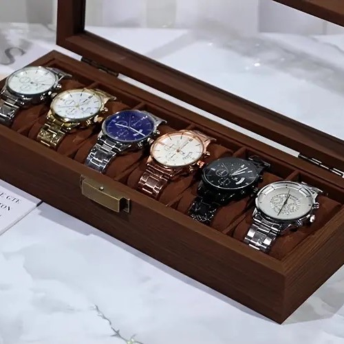 腕時計収納ボックス 腕時計を保管 展示 6スロット 木製 ブラウン 腕時計 ナチュラル お洒落 ウッド 木目 アンティーク調 インテリア 4-7 腕時計収納ボックス 腕時計を保管 展示 6スロット 木製 ブラウン 腕時計 ナチュラル お洒落 ウッド 木目 アンティーク調 インテリア 4-7
