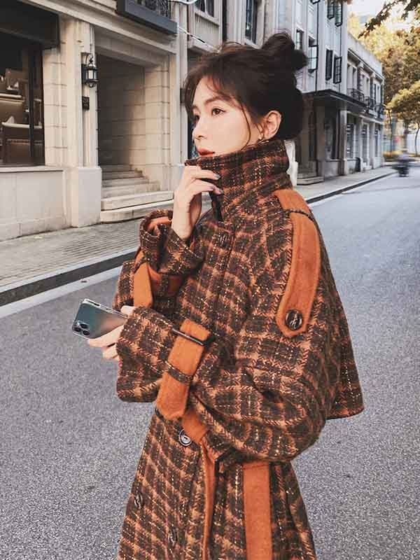 チェスターコート チェック柄 レディース ロングコート コクーンコート ドロップショルダー 小柄 ロングチェスターコート 超ロング アウター 秋 冬 冬服 定番 オーバーサイズ カジュアル 暖かい 大