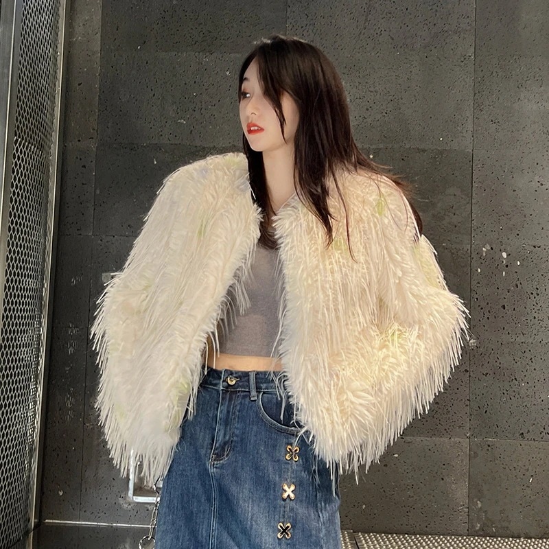新作 高級感 皮毛一体 裏起毛 アウター 小香風 ジャケット トップス ファッション ショット丈 防寒カジュアAWアウター 厚手 韓国ファッション 福袋