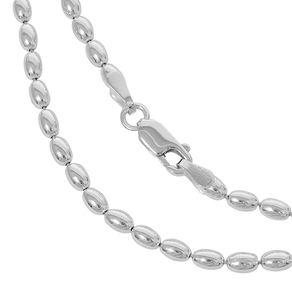 シルバーシリンダーボールチェーン 幅約3.2mm 45cm シルバー925 ネックレス