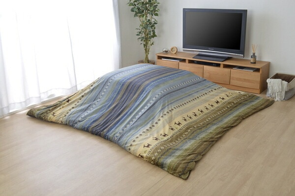 ギャッベ柄 こたつ布団カバー ファスナータイプ 大 オレンジ 約215325cm 長方形 洗える こたつ掛け布団別売 リビング