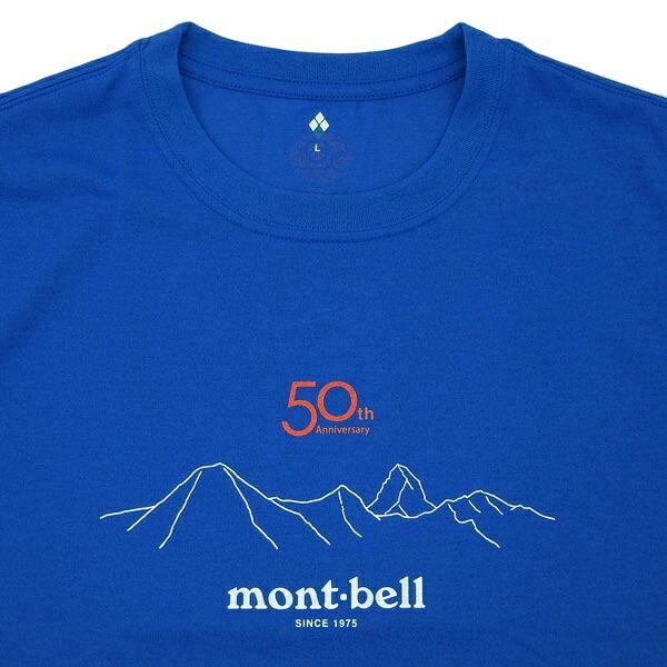 モンベル Tシャツ 半袖 メンズ レディース ブルー 50th WIC.T サミッツ RXL1114003BL mont-bell モンベル Tシャツ 半袖 メンズ レディース ブルー 50th WIC.T サミッツ RXL1114003BL mont-bell