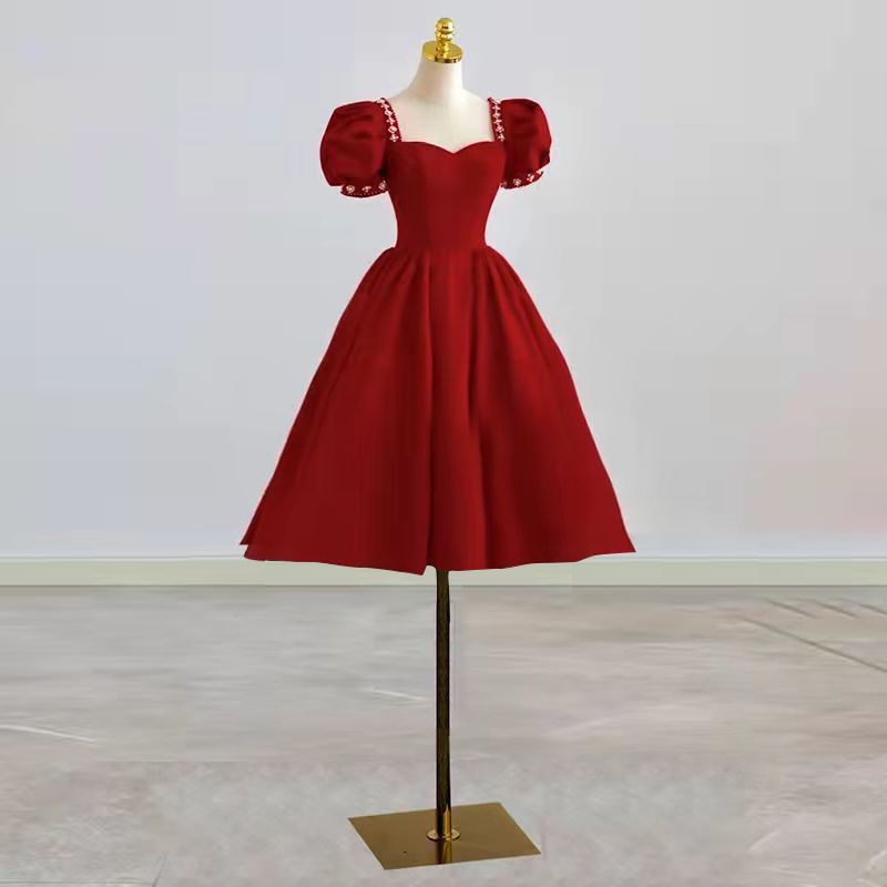 ウェア花嫁レッドウェディングプリンセスホーム婚約ドレスレディースチュチュスカート毎日着用可能 ウェア花嫁レッドウェディングプリンセスホーム婚約ドレスレディースチュチュスカート毎日着用可能