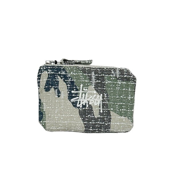 新品未使用 STUSSY NEEDLE PUNCH COIN POUCH Stussy Needle Punch Coin Pouch Olive Men's - SS24 - US