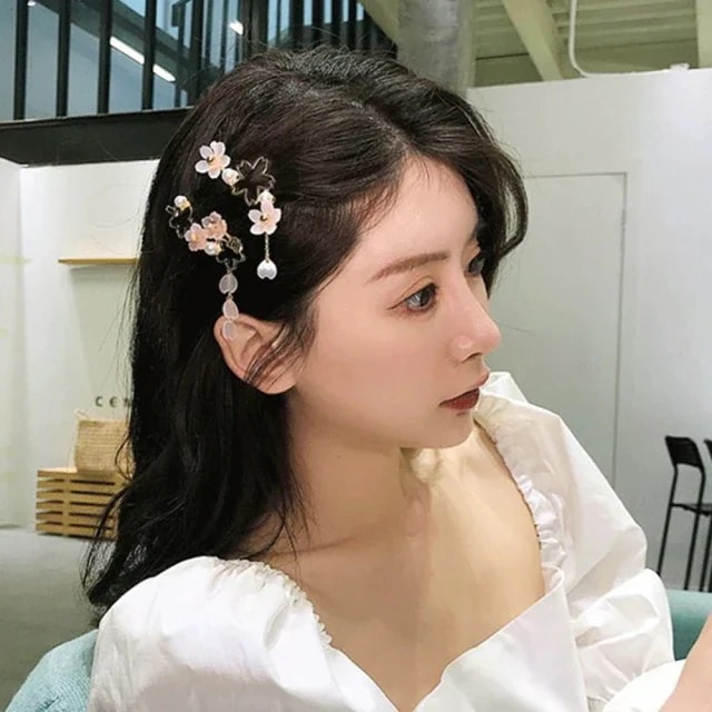Qoo10] ヘアピン 桜 ヘアクリップ お花 ピンク