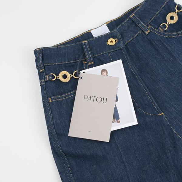 デニム ボトム フレアーパンツ TR030 0008 レディース フレアデニム ロデオブルー オーガニックコットン ロゴ チャーム 春夏 人気プレゼント