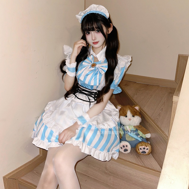正規品:にほんこく秋葉原ロリータメイド服cos服装甘い縞アニメコスプレ女装 正規品:にほんこく秋葉原ロリータメイド服cos服装甘い縞アニメコスプレ女装