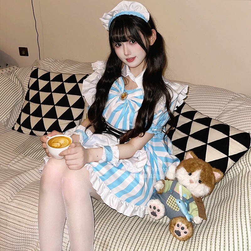正規品:にほんこく秋葉原ロリータメイド服cos服装甘い縞アニメコスプレ女装 正規品:にほんこく秋葉原ロリータメイド服cos服装甘い縞アニメコスプレ女装