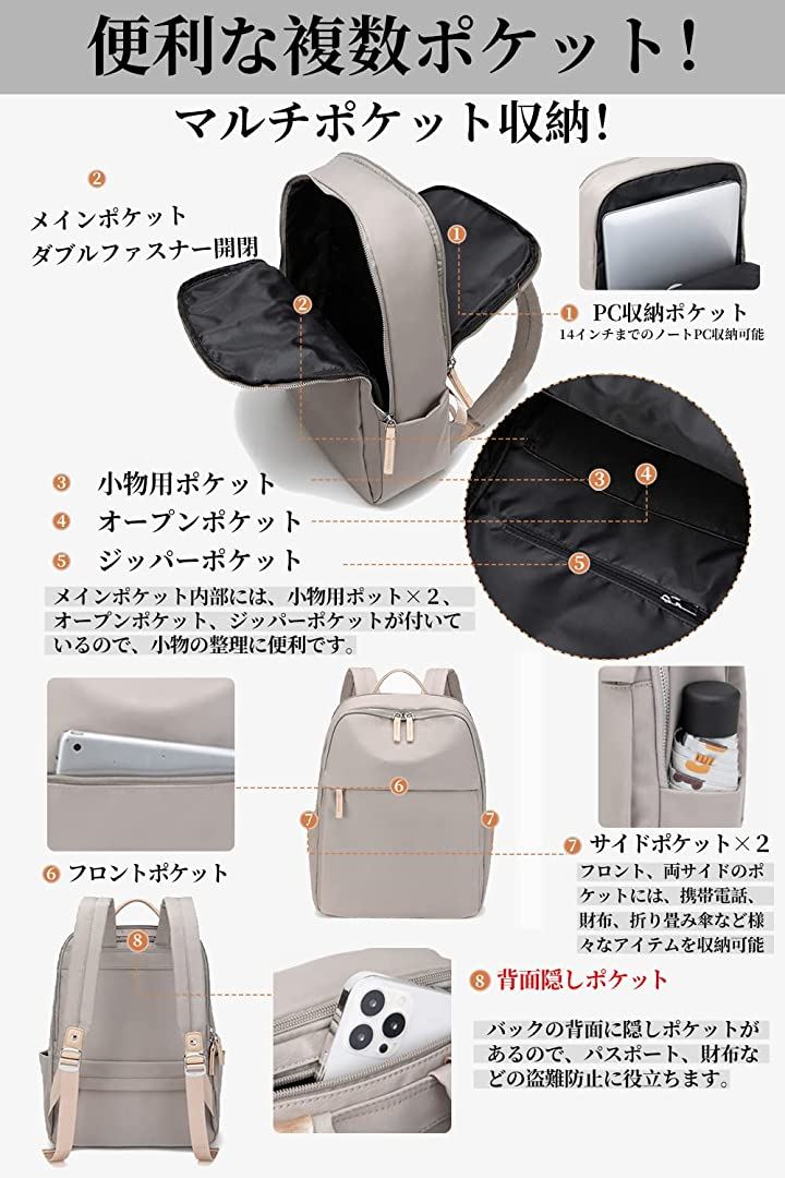 PCリュック PCバッグ PCバック レディース ビジネスリュック ビジネスバッグ PC収納 パソコンリュック リュックサック きれいめ(ダークグレー) PCリュック PCバッグ PCバック レディース ビジネスリュック ビジネスバッグ PC収納 パソコンリュック リュックサック きれいめ(ダークグレー)