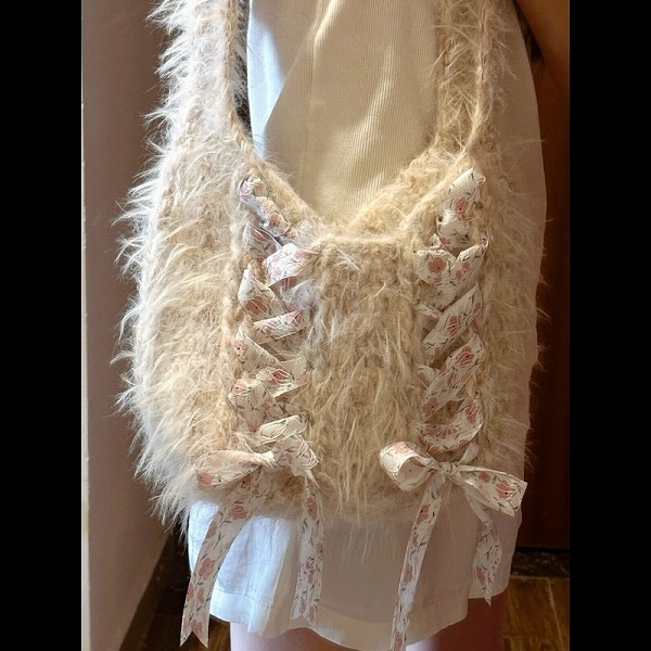 ショルダーバッグ ハンドバッグ トートバッグ ニットバッグ フリンジ かばん