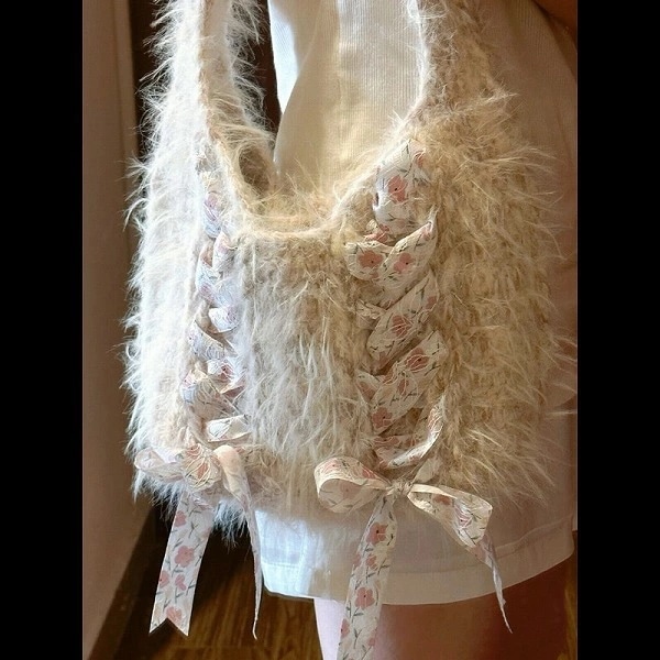 ショルダーバッグ ハンドバッグ トートバッグ ニットバッグ フリンジ かばん