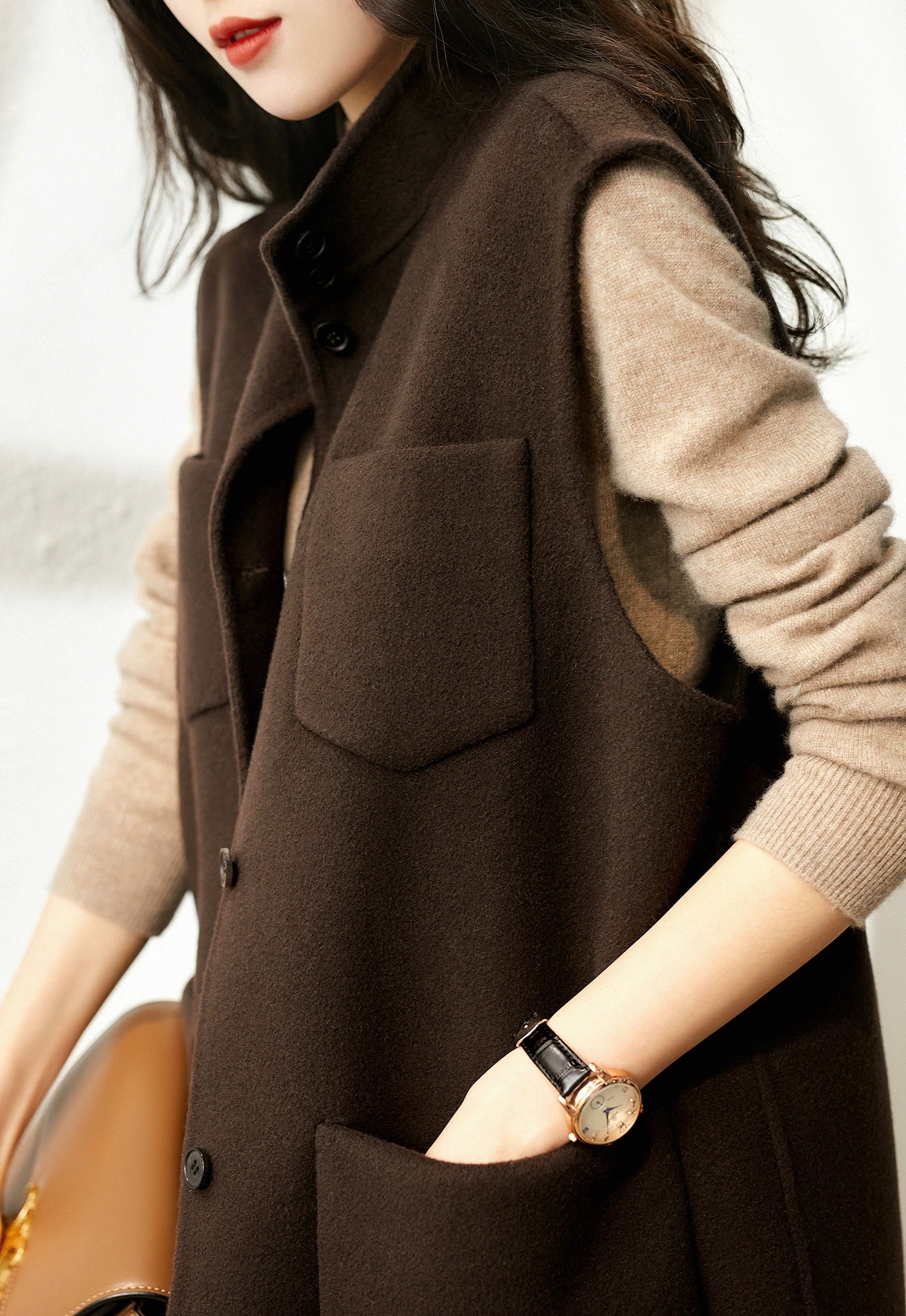 在庫整理 ラシャベスト春アウター大きいサイズ 春トレンチコート