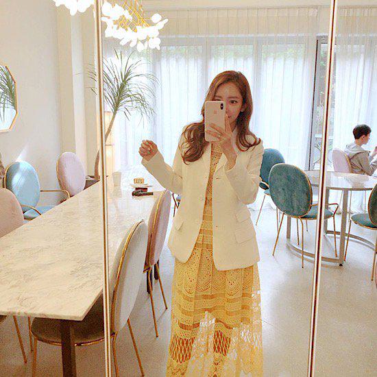 ロングワンピース レディース 大きいサイズ XL パーティードレス 黄色 イエロー 春夏 半袖 レース おしゃれ 体型カバー かわいい 大人可愛い 透け感 刺繍 結婚式 お呼ばれ 同窓 二次会