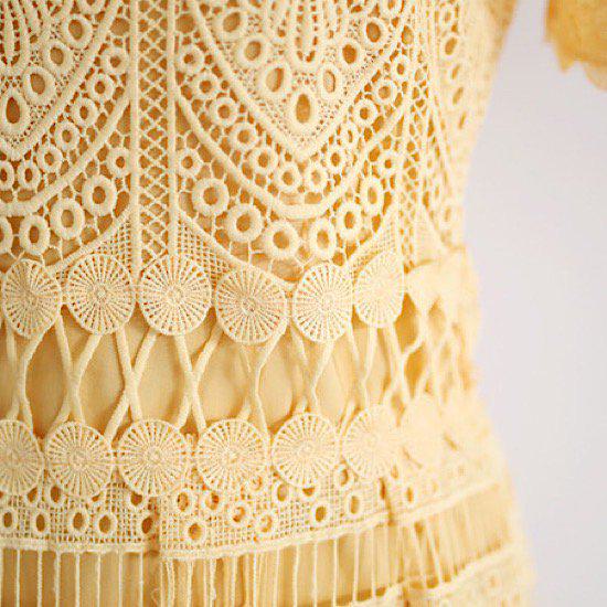 ロングワンピース レディース 大きいサイズ XL パーティードレス 黄色 イエロー 春夏 半袖 レース おしゃれ 体型カバー かわいい 大人可愛い 透け感 刺繍 結婚式 お呼ばれ 同窓 二次会