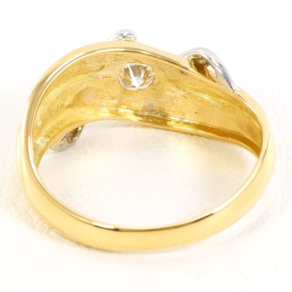 PT900 プラチナ K18YG リング 指輪 11号 ダイヤ 0.22 鑑別書 ジュエリー 中古 PT900 プラチナ K18YG リング 指輪 11号 ダイヤ 0.22 鑑別書 ジュエリー 中古