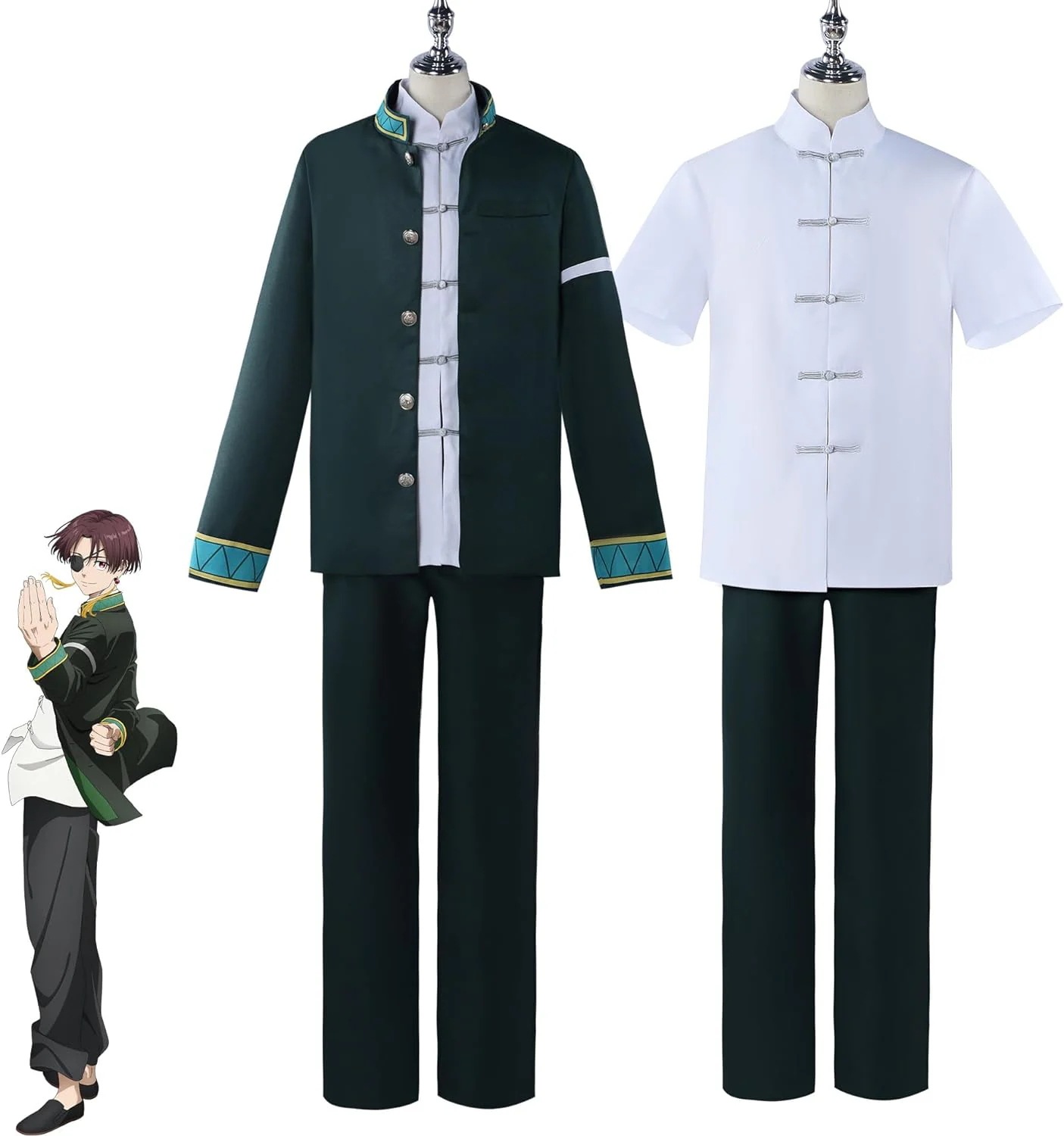 蘇枋隼飛コスプレ衣装 風鈴高校 制服スーツ 制服ウイッグ付き 靴付き アイマスク付き 耳飾り付き 同人服 コスチューム 仮装 変装 クリスマス ハロウィン イベント日常服
