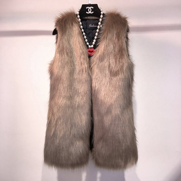 Qoo10] 毛皮ベスト ファーベスト レディース ノ