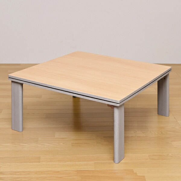 家具調折脚フラットヒーターコタツ　90×60　ホワイト 家具調折脚フラットヒーターコタツ 90×60 長方形 ホワイト フラット