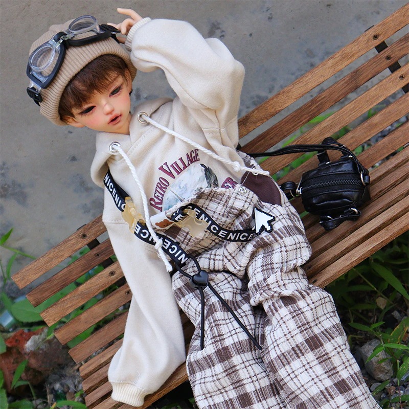 BJDドール服 人形用衣装セット パーカー サロペット 帽子 バッグ 飾り 7点 カジュアル 1/4/1/6/1/5サイズドール人形用