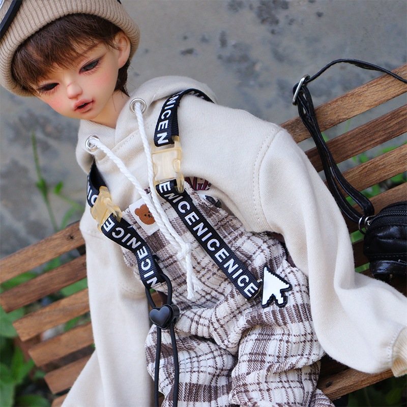 BJDドール服 人形用衣装セット パーカー サロペット 帽子 バッグ 飾り 7点 カジュアル 1/4/1/6/1/5サイズドール人形用