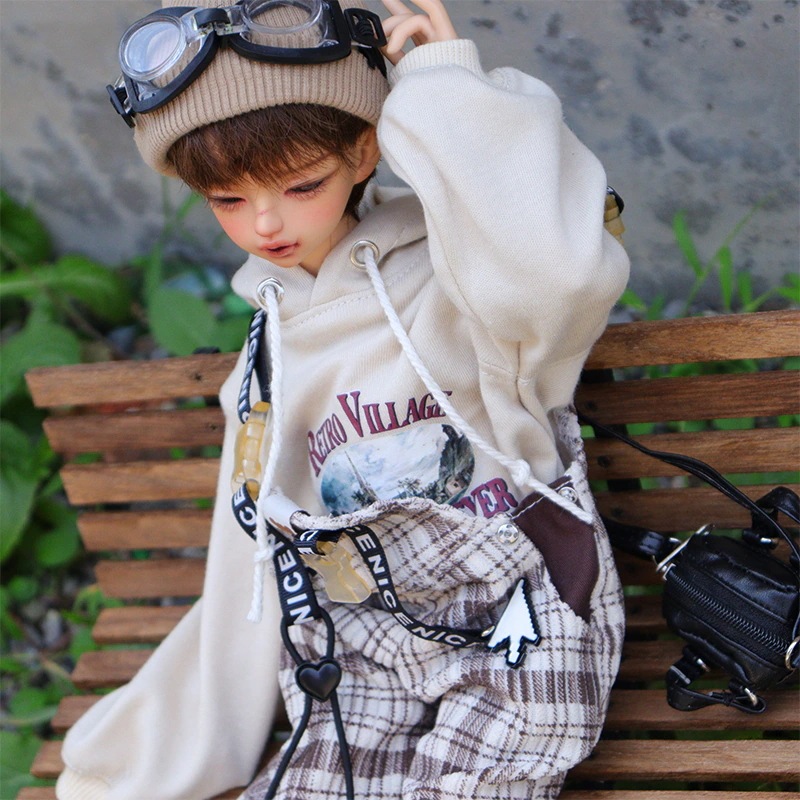 BJDドール服 人形用衣装セット パーカー サロペット 帽子 バッグ 飾り 7点 カジュアル 1/4/1/6/1/5サイズドール人形用