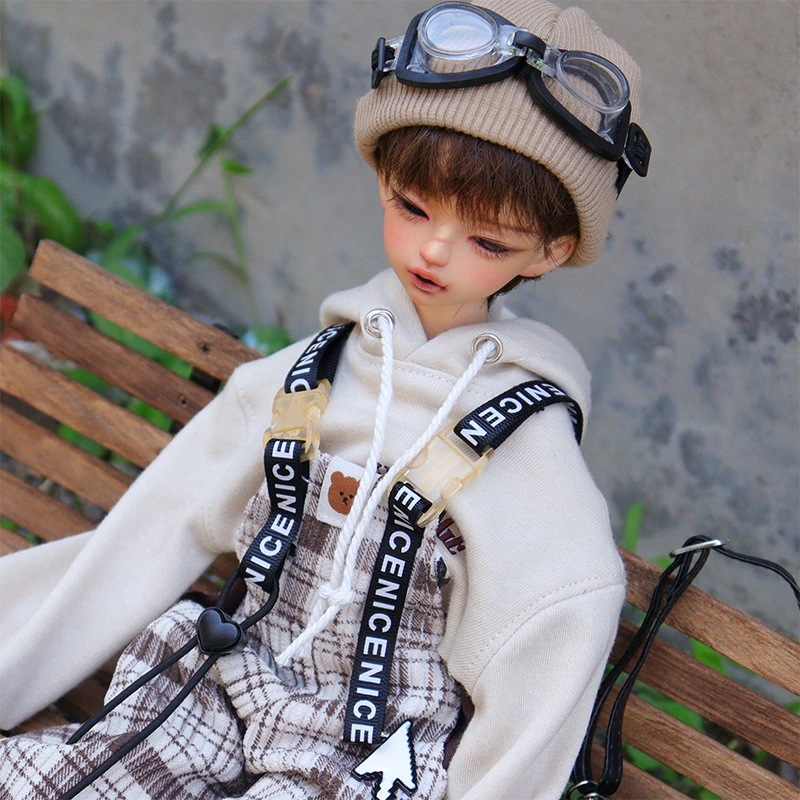 BJDドール服 人形用衣装セット パーカー サロペット 帽子 バッグ 飾り 7点 カジュアル 1/4/1/6/1/5サイズドール人形用
