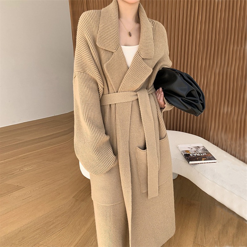 ニットカーディガン カーディガン ロングセーターレディースコート秋冬新しいルーズニットカーディガンコート ニットカーディガン カーディガン ロングセーターレディースコート秋冬新しいルーズニットカーディガンコート
