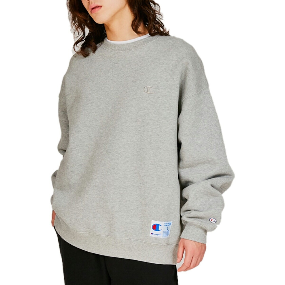 アクションスタイル クルーネックスウェットシャツ オックスフォードグレー スーパーフリース ルーズフィット c3-y034 アクションスタイル クルーネックスウェットシャツ オックスフォードグレー スーパーフリース ルーズフィット c3-y034