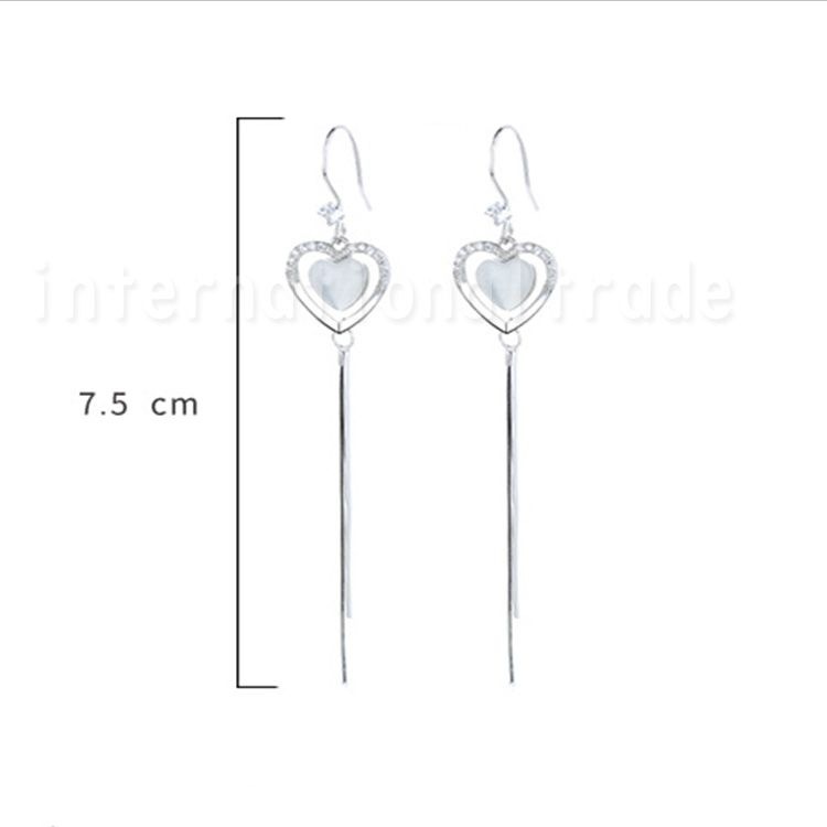 レディースアクセサリー ハートロングピアス 揺れる しずく風 キラキラ 上品 シルバー925 金属アレルギー対応 可愛い エレガント おしゃれ 大人かわいい フェミニン アクセサリー プレゼント