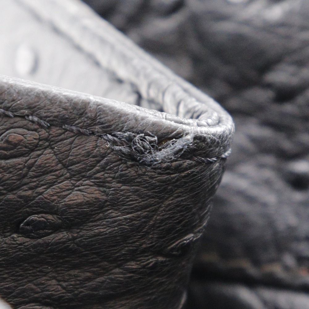 ヴィンテージ トートバッグ オーストリッチ 黒 レディース 中古品 A-ランク ヴィンテージ トートバッグ オーストリッチ 黒 レディース 中古品 A-ランク