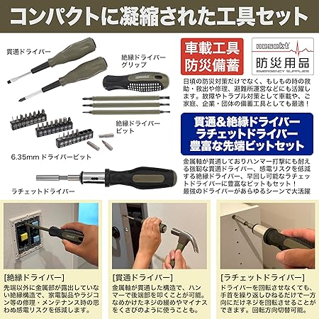 ネセクト]ツールセット 79種類 DIY&ホームメンテナンス 自動車バイク整備 工具セット トルクス ラチェット 防災用品 家具組立