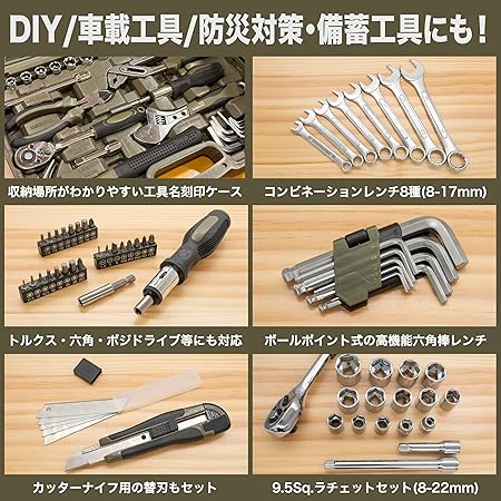 ネセクト]ツールセット 79種類 DIY&ホームメンテナンス 自動車バイク整備 工具セット トルクス ラチェット 防災用品 家具組立