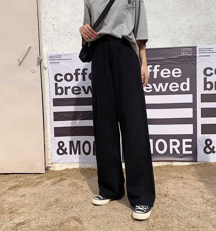 パンツ ボトム デニム パンツ Gパン ワイド パンツ ハイウエスト カラーデニム モノトーン コットン ストレート 綿 美脚 動きやすい 韓国 ヒップアップ 流行り かわいい 可愛い