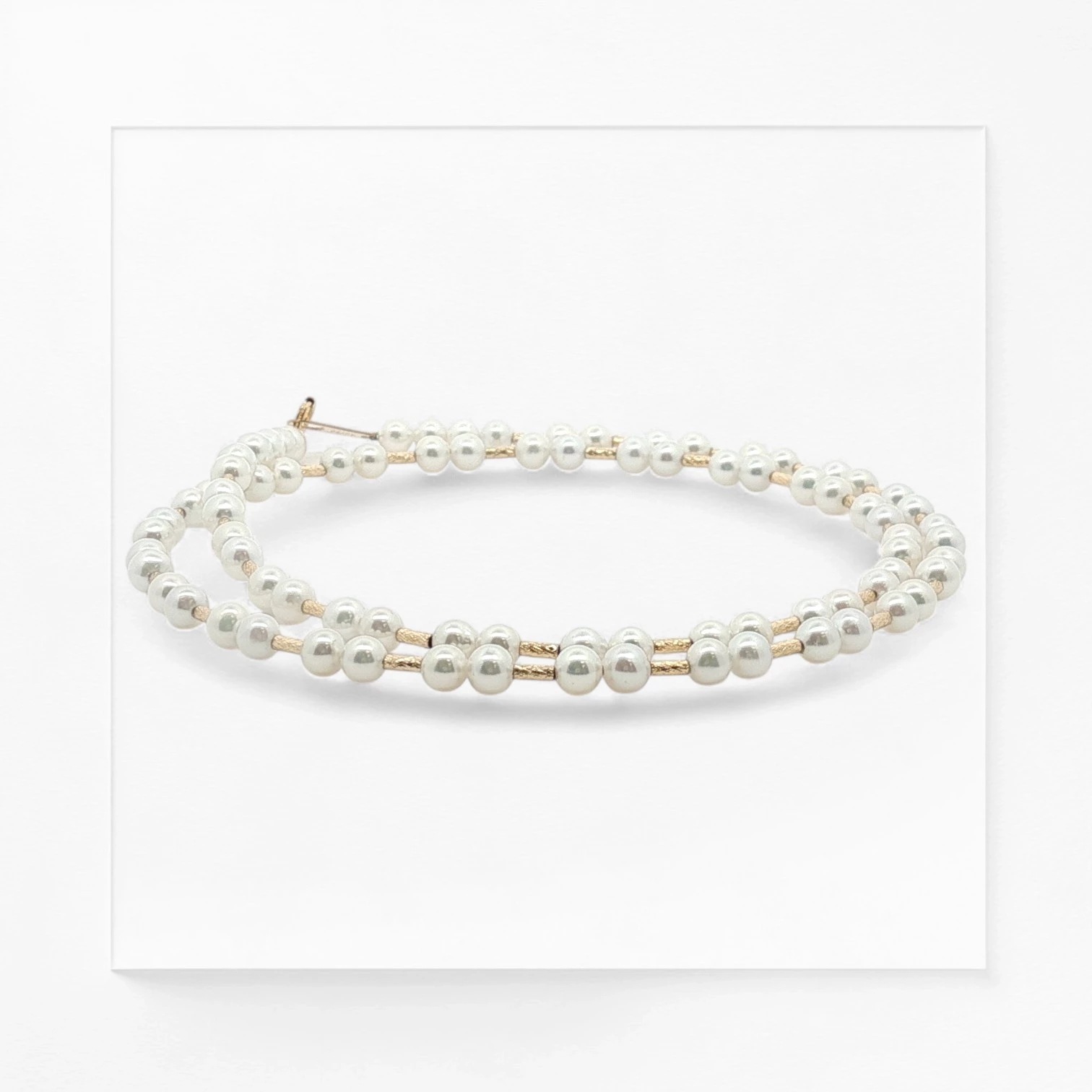 18Kゴールド淡水パールネックレス 贅沢な0.32gゴールドアクセント 18Kゴールド淡水パールネックレス 贅沢な0.32gゴールドアクセント