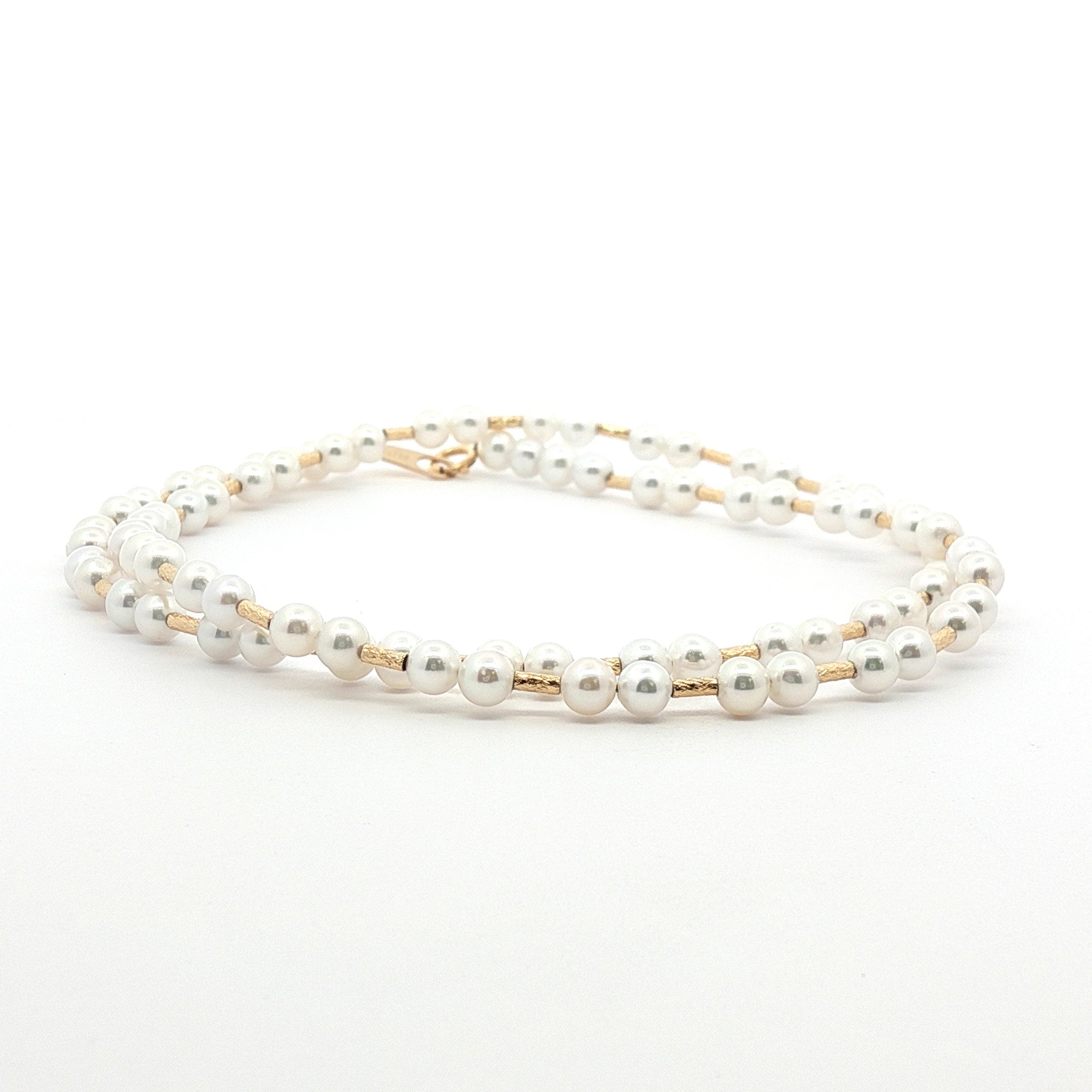 18Kゴールド淡水パールネックレス 贅沢な0.32gゴールドアクセント 18Kゴールド淡水パールネックレス 贅沢な0.32gゴールドアクセント