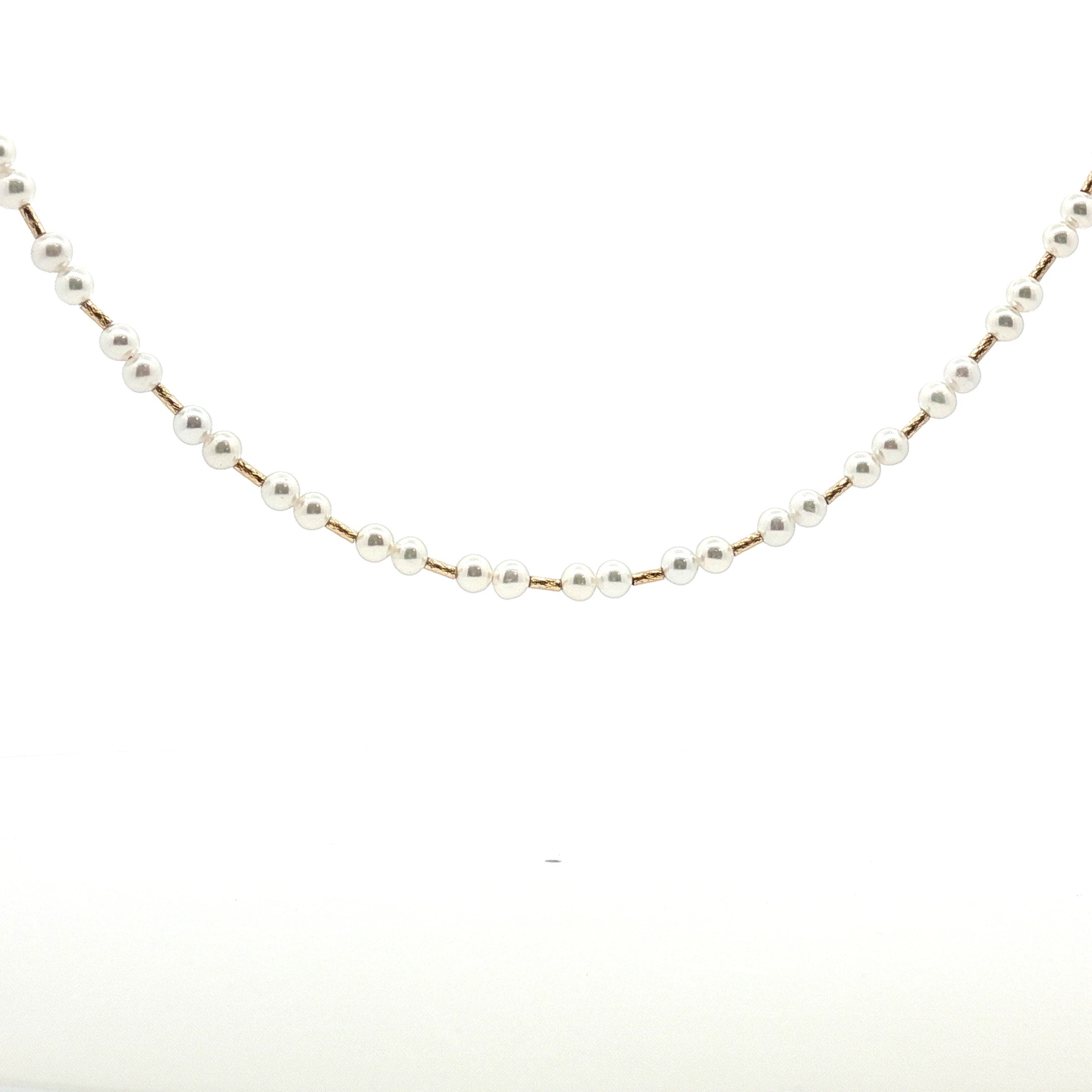 18Kゴールド淡水パールネックレス 贅沢な0.32gゴールドアクセント 18Kゴールド淡水パールネックレス 贅沢な0.32gゴールドアクセント