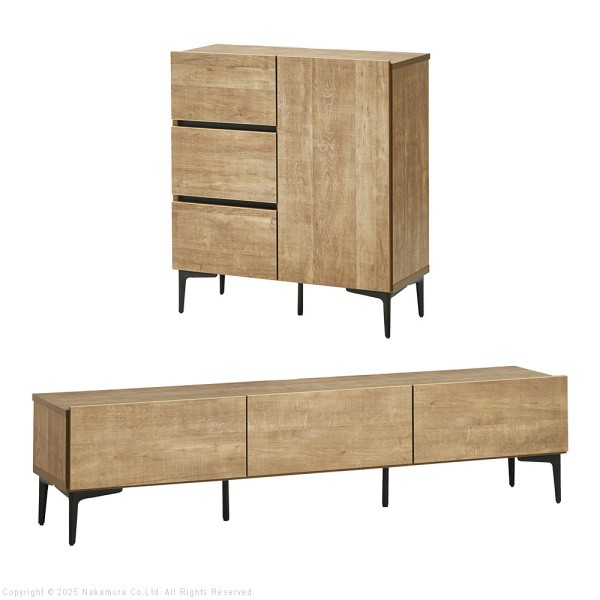 ローボード ガラス扉タイプ 幅160cm キャビネット 幅80cm 2点セット フラット テレビ台 サイドボード 脚付リビングボード 引出し 扉収納