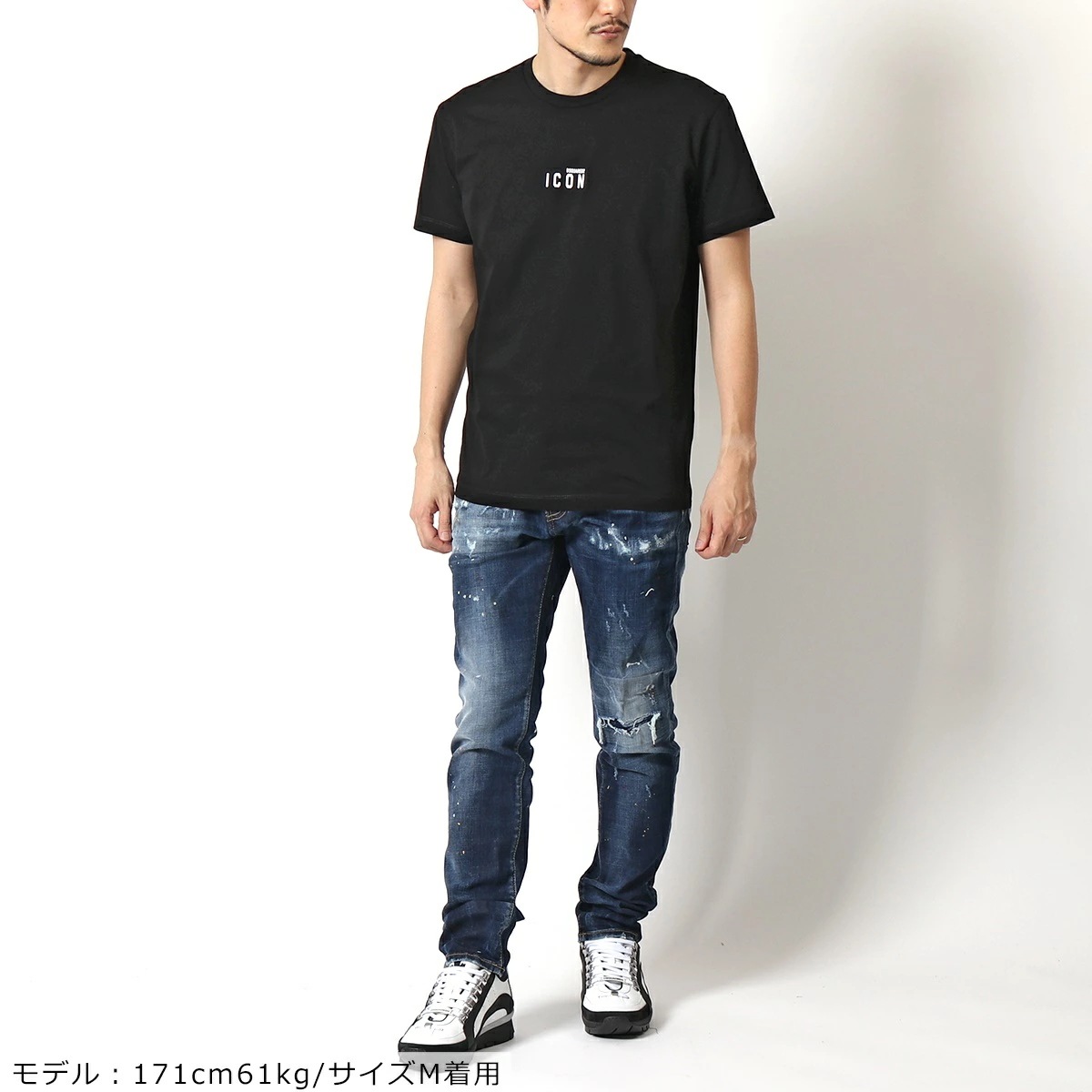 DSQUARED2 ディースクエアード S79GC0010 S23009 Icon Mini Logo T-Shirt 半袖 Tシャツ カットソー クルーネック ちびロゴT コットン 100 メンズ