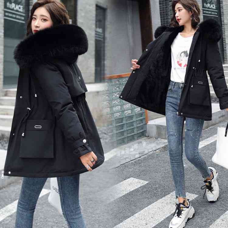 裏起毛コートモッズコートレディース裏起毛ジャケット裏起毛アウターミリタリーブルゾン裏ボア長袖キルティングファスナー付きフード付き防寒着秋冬着痩せ寒さ対策暖かい