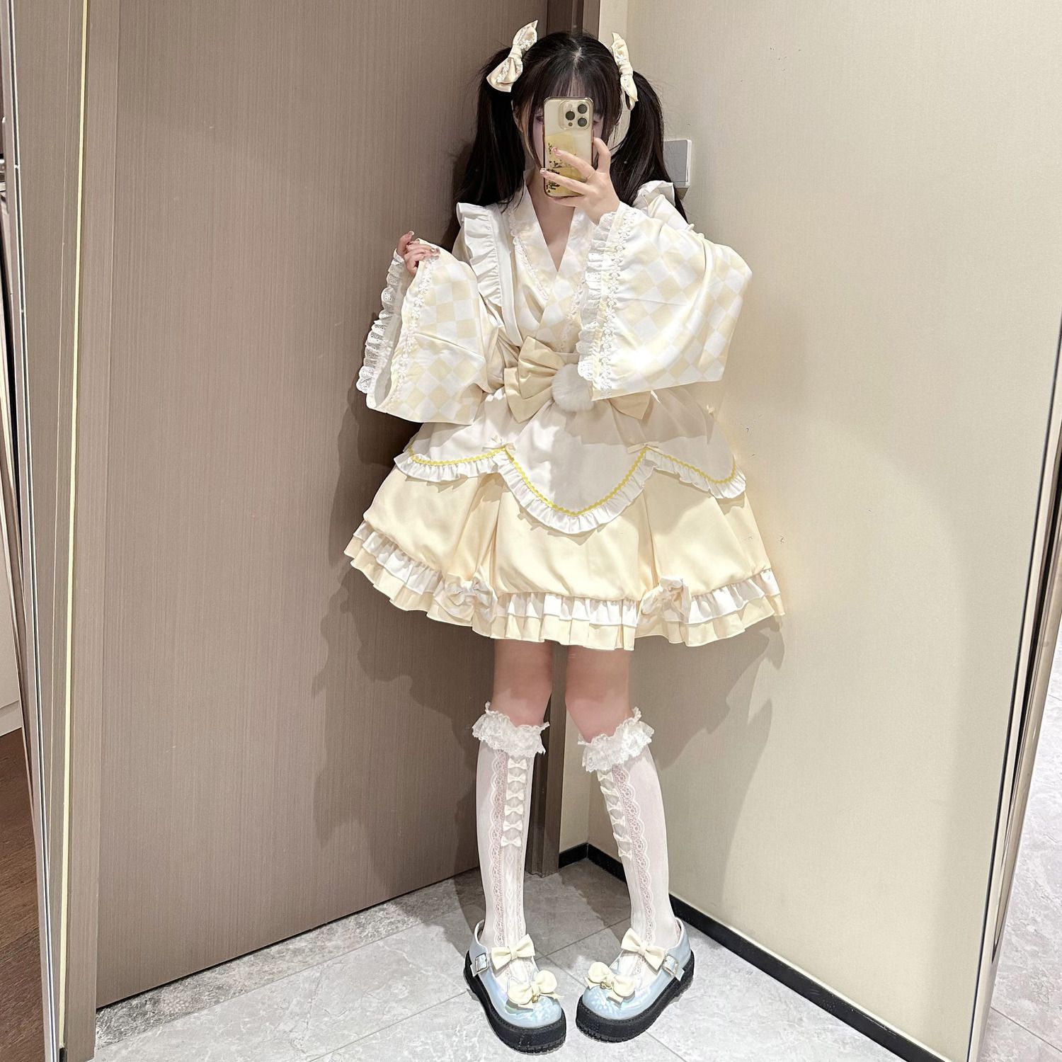 二次元 オリジナルデザインロリータ かわいい 和風改良メイドワンピース夏服 コスチューム